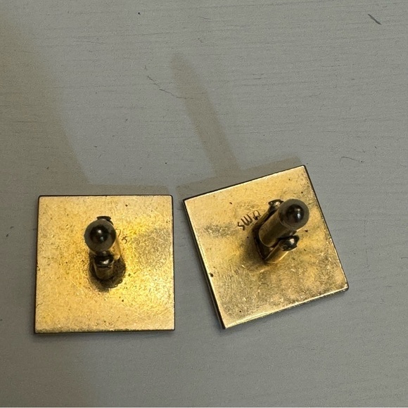 Vintage Swank Cuff Links Mid Formal Wear Soft Gold Tone - Picture 4 of 7